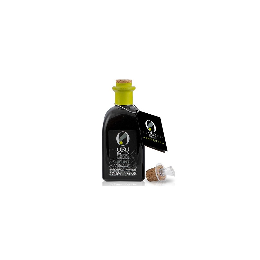 Oro Bailen Reserva Familiar ARBEQUINA glass bottle 250 ml. Box 24 units.