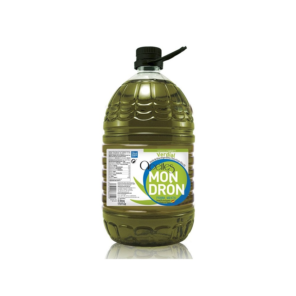Aceites Mondrón verdial, pet 5 l. Caja 3 unidades