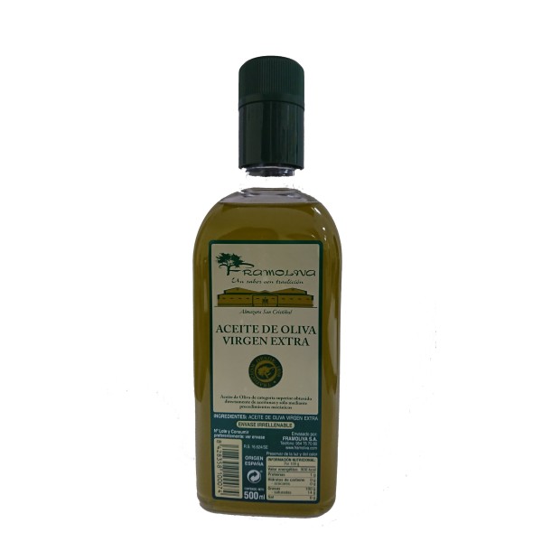 Framoliva botella 500 ml. Caja 12 unidades.