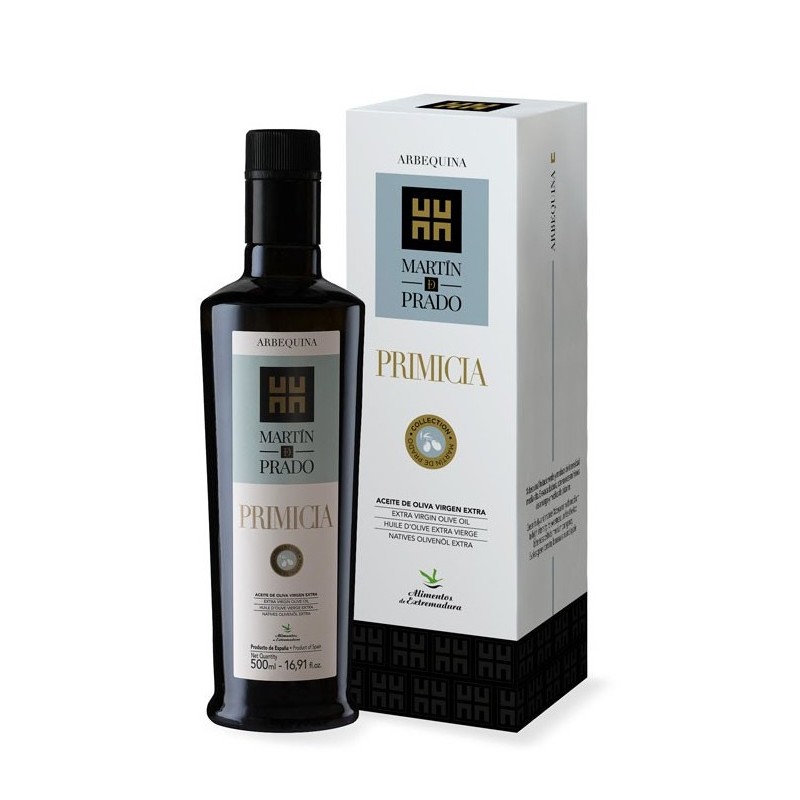 Martín de Prado Primicia arbequina, estuche 500 ml. Caja 3 unidades