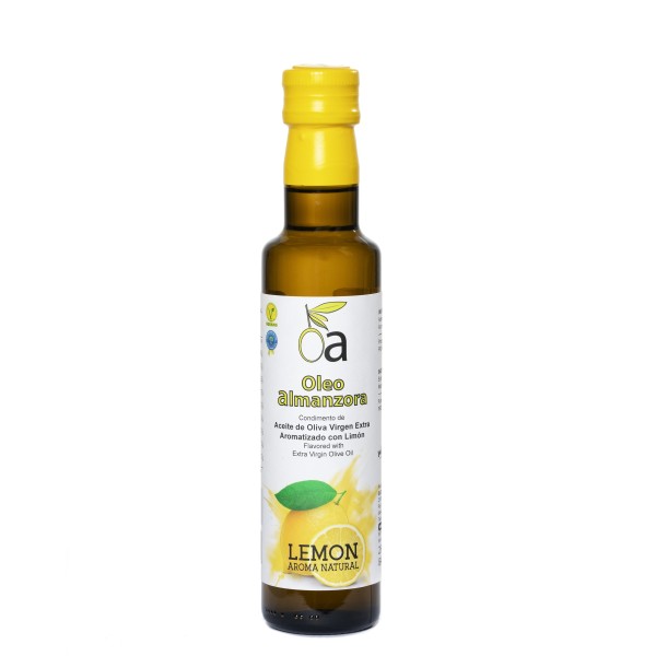 Oleoalmanzora Lemon flavoured olive oil, 250 ml. Box 12 units.