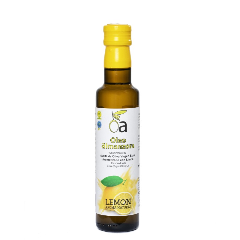 Oleoalmanzora Lemon flavoured olive oil, 250 ml. Box 12 units.