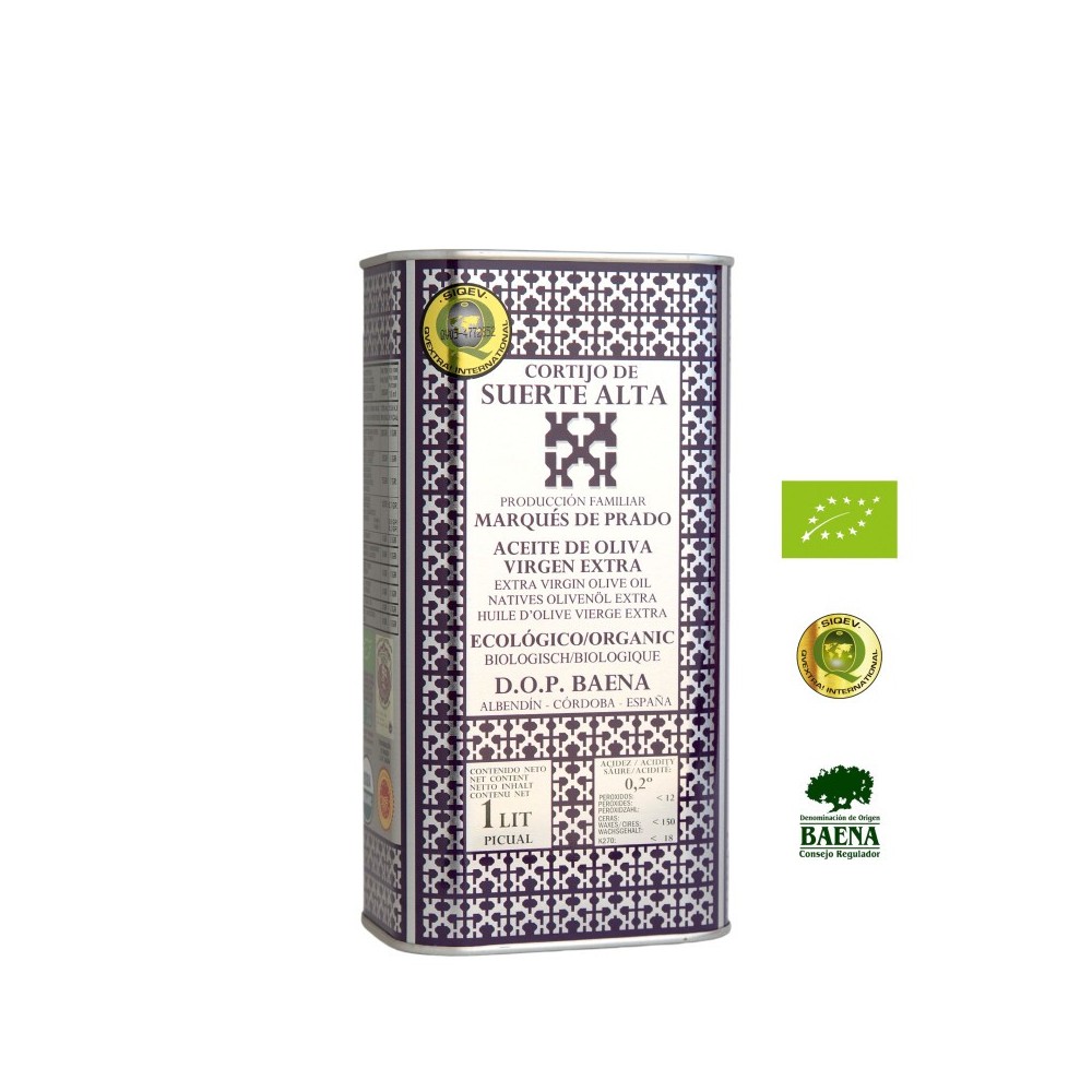 Cortijo de Suerte Alta Picual en Envero, lata 1l. Caja 6 unidades.