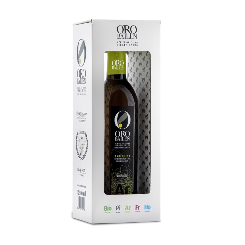 Oro Bailen Reserva Familiar Arbequina, case 500 ml. Box 12 units.