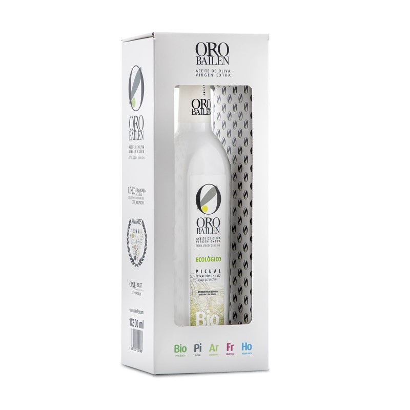 Oro Bailén BIO Picual, gift case 500 ml. Box 9 units