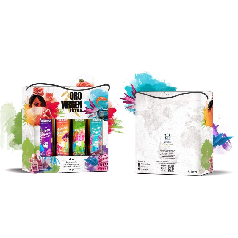 Oro Virgen Extra flavoured Gift Box 4x250 ml.