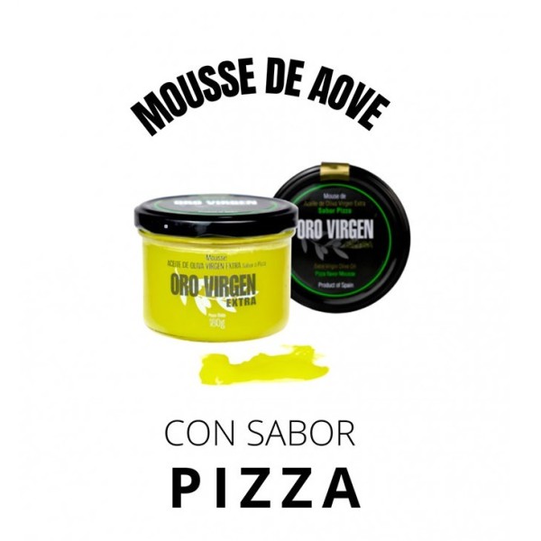 Oro Virgen Extra, EVOO Mousse with Pizza flavor, jar 180 gr. Box 6 units