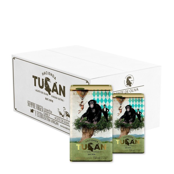 Hacienda Tucán, Picual Ecológico Lata 250 ml caja 12 uds | Oliva del Sur